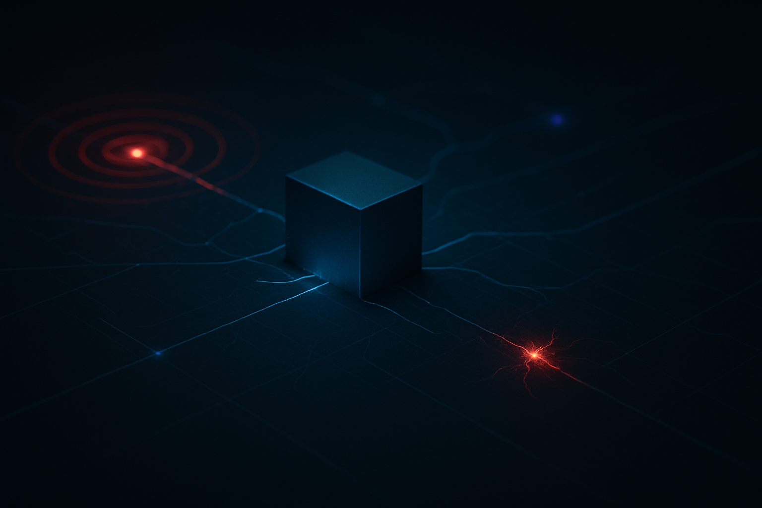 Editorialstyle cinematic image representing chaos engineering and controlled system stress testingserious enterprise technology aesthetic dark and min-1