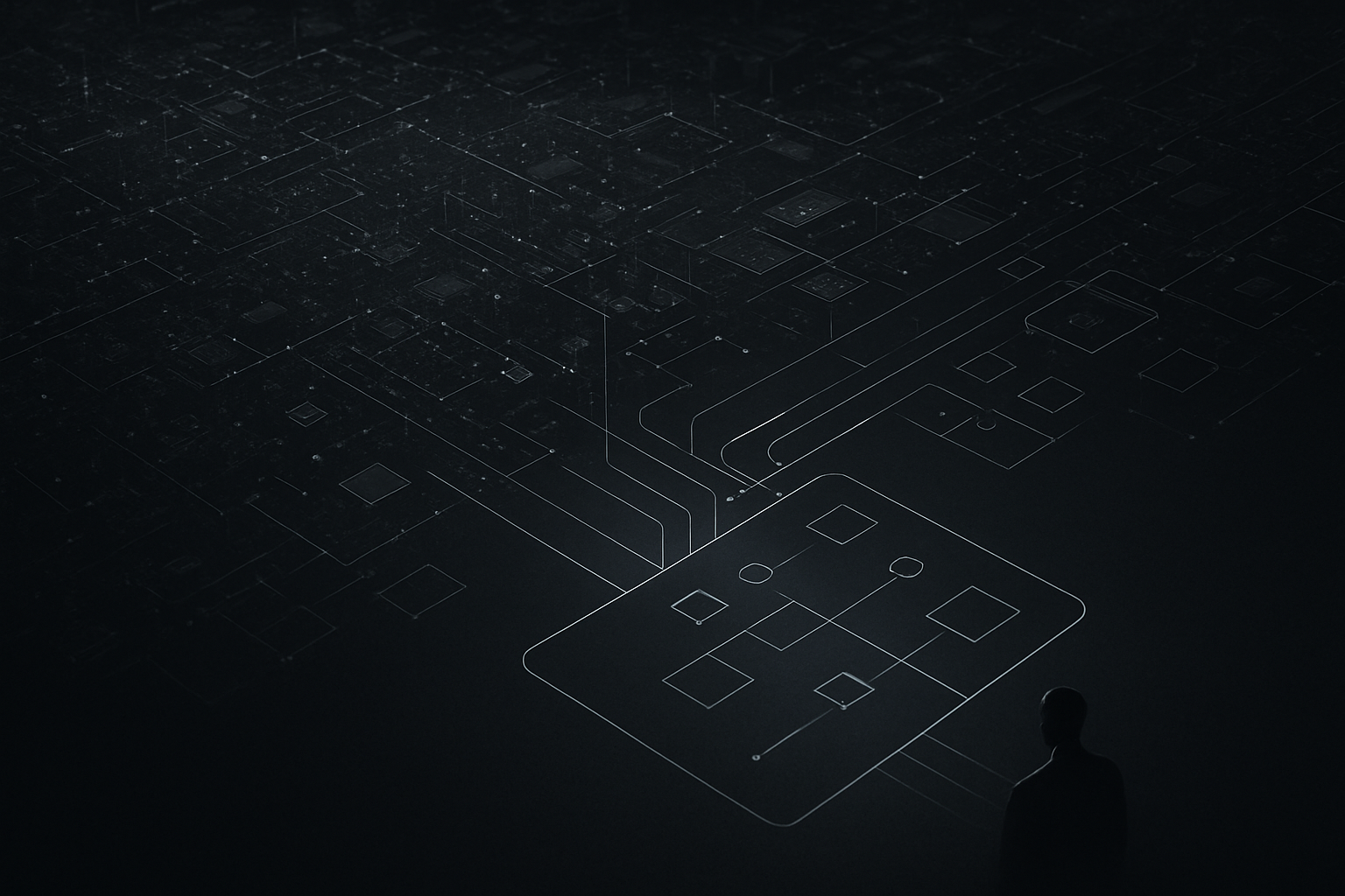 Editorialstyle cinematic image representing the purpose of an intelligent enterprise systemserious enterprise technology aesthetic dark and minimal Pa-3 Editorialstyle cinematic image representing the purpose of an intelligent enterprise systemserious enterprise technology aesthetic dark and minimal Pa-3